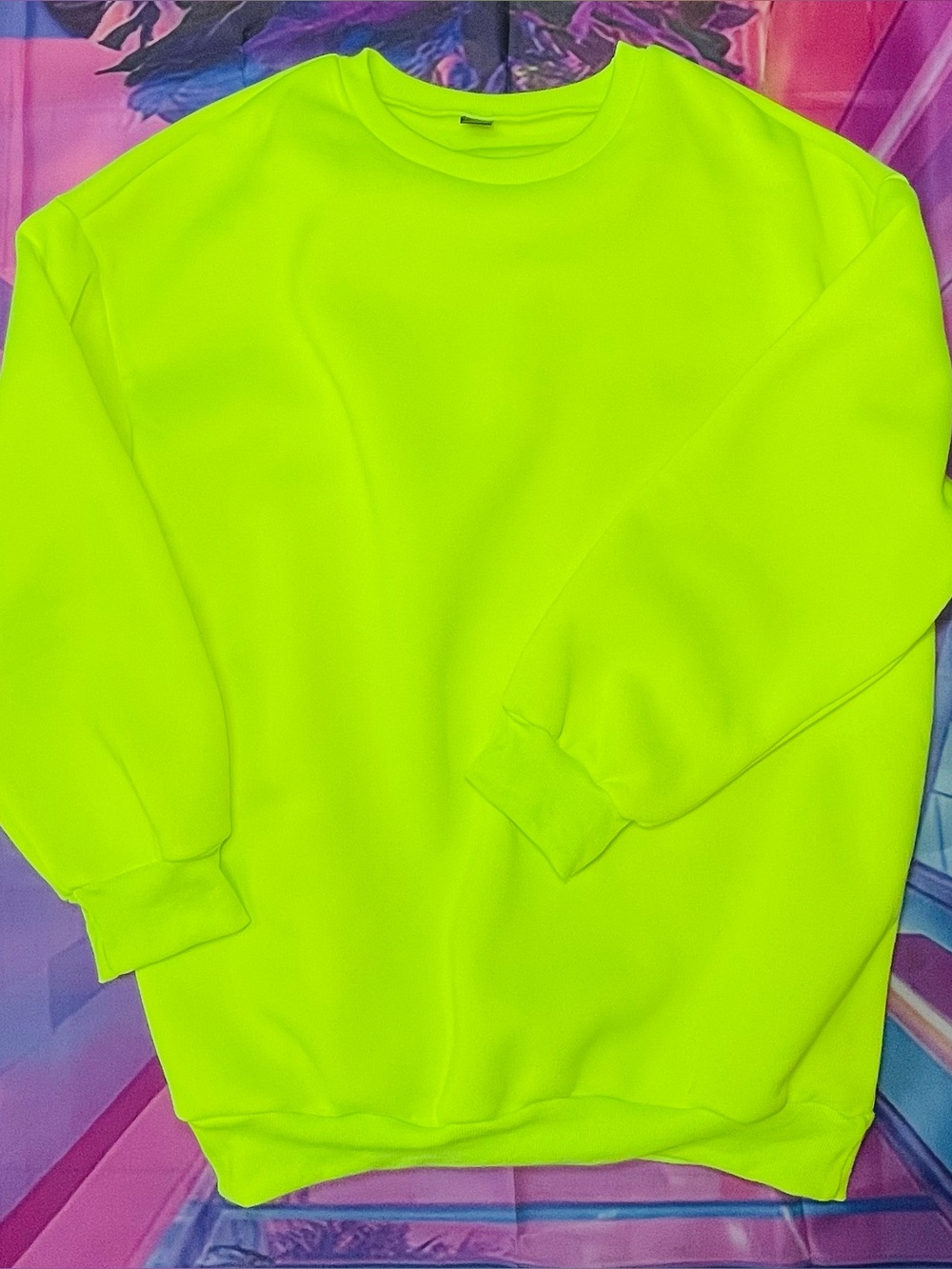 Neon Yellow Sweatshirt Dress NWOT